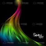 Abstract Black Background with Colourful Swirls and Sample Text